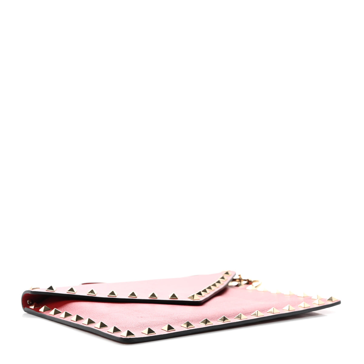 Valentino Garavani Vitello Medium Rockstud Envelope Flat Wristlet Pouch Red 4 of 6