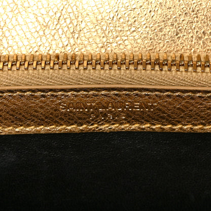 Saint Laurent Metallic Calfskin Matelasse Chevron Monogram Medium College Bag Gold 6 of 8