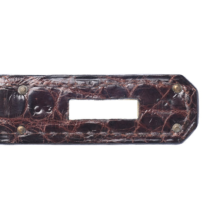 Hermes Shiny Porosus Crocodile Birkin 35 Cocoan 26 of 31