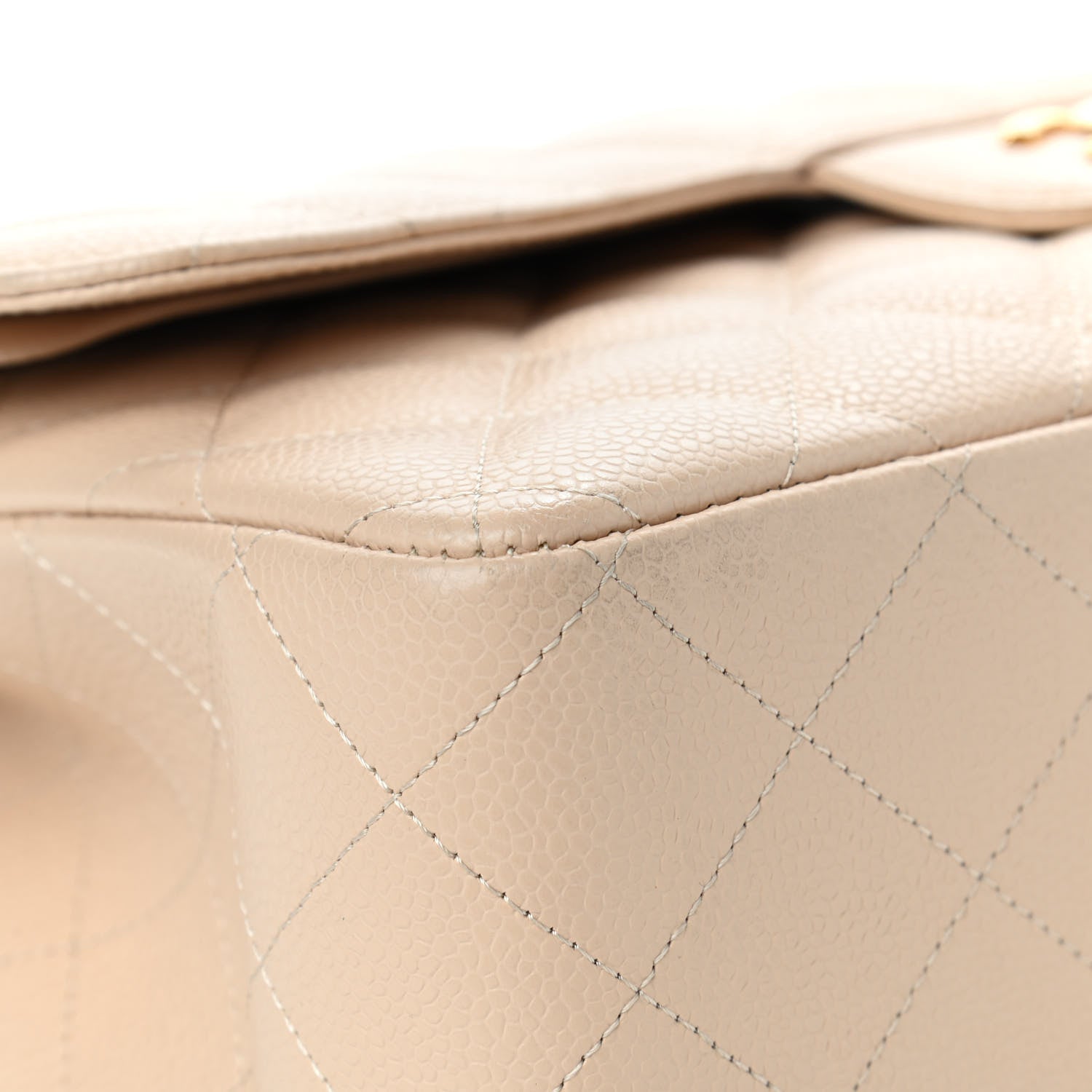 Chanel Caviar Quilted Jumbo Double Flap Beige 9 of 15
