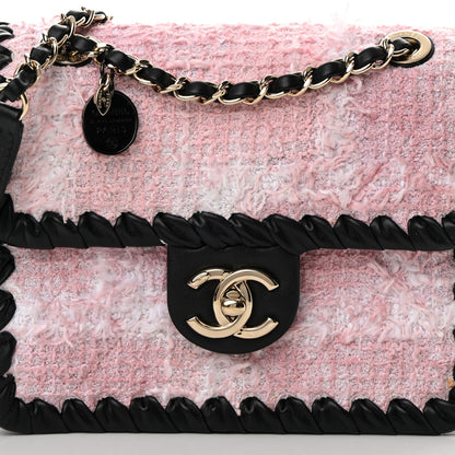 Chanel Tweed Braided Calfskin Mini My Own Frame Flap Pink Black 8 of 12