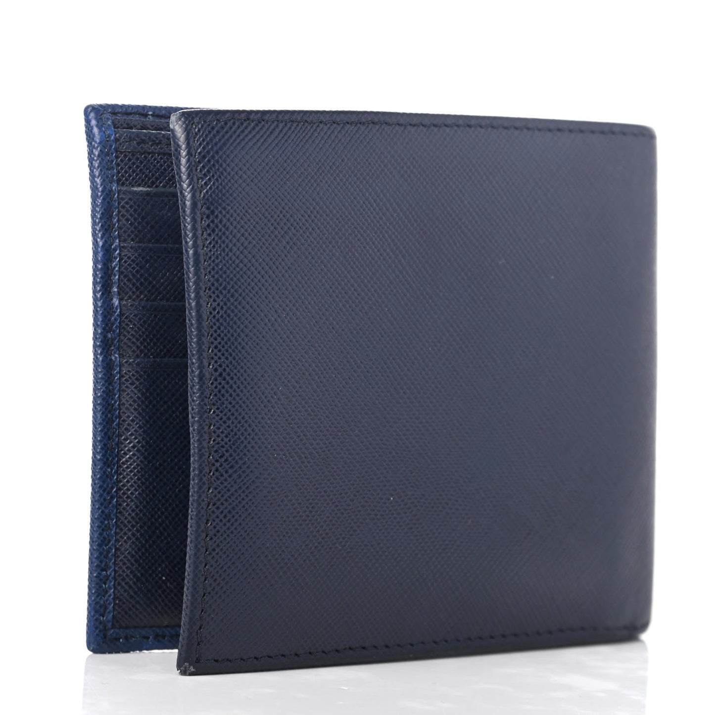 Saffiano Bi-Color Bi-Fold Wallet Baltico Bluette