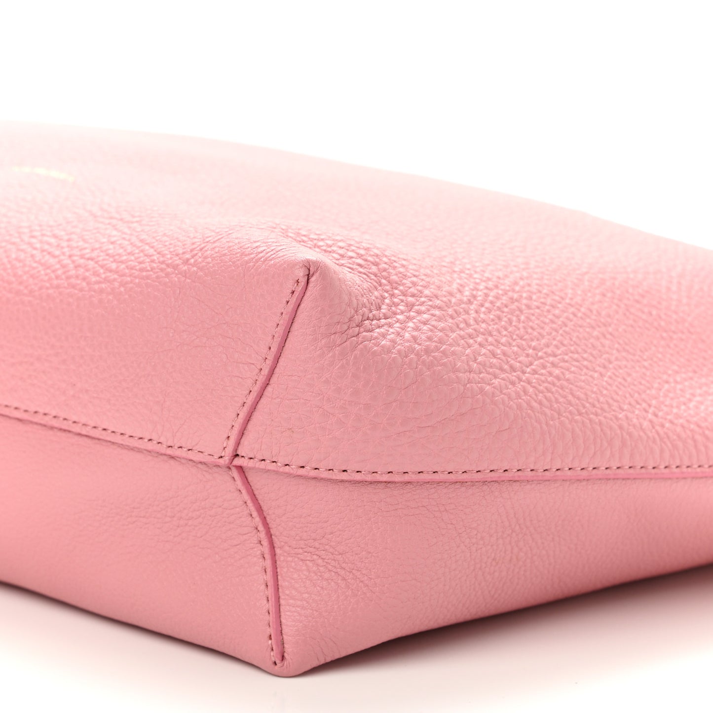 Tumbled Calfskin Small Shopping Tote Blush
