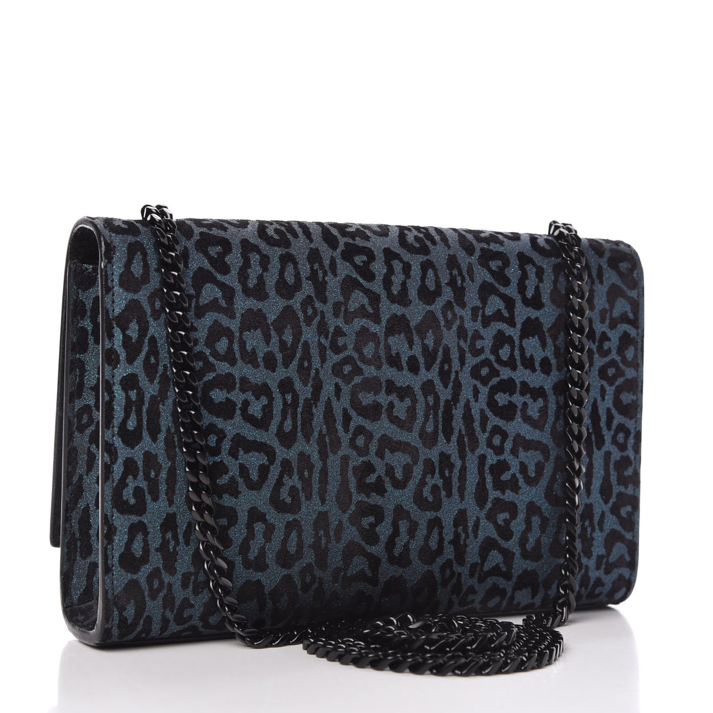 Glitter Leopard Small Monogram Kate Satchel Blue