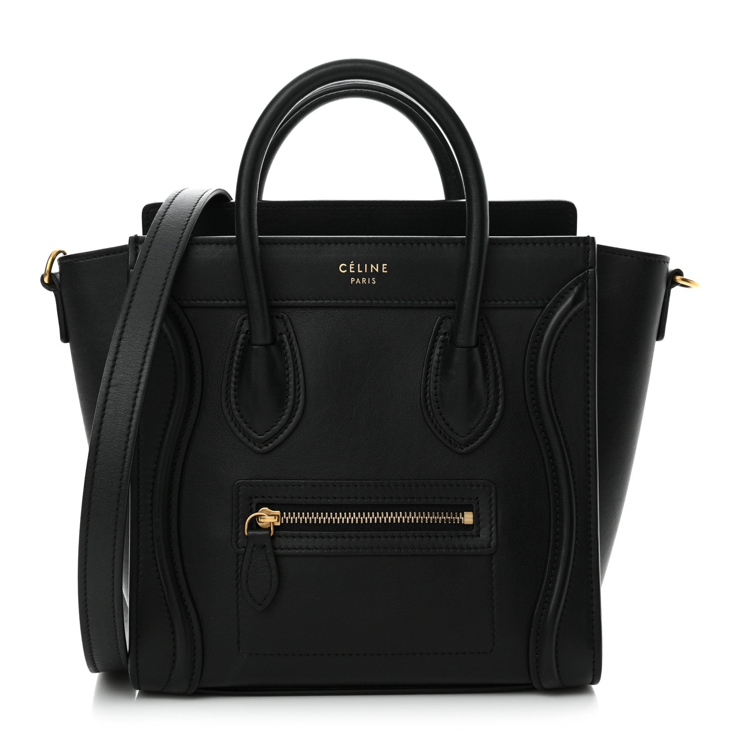 Celine Smooth Calfskin Nano Luggage Black 1 of 14