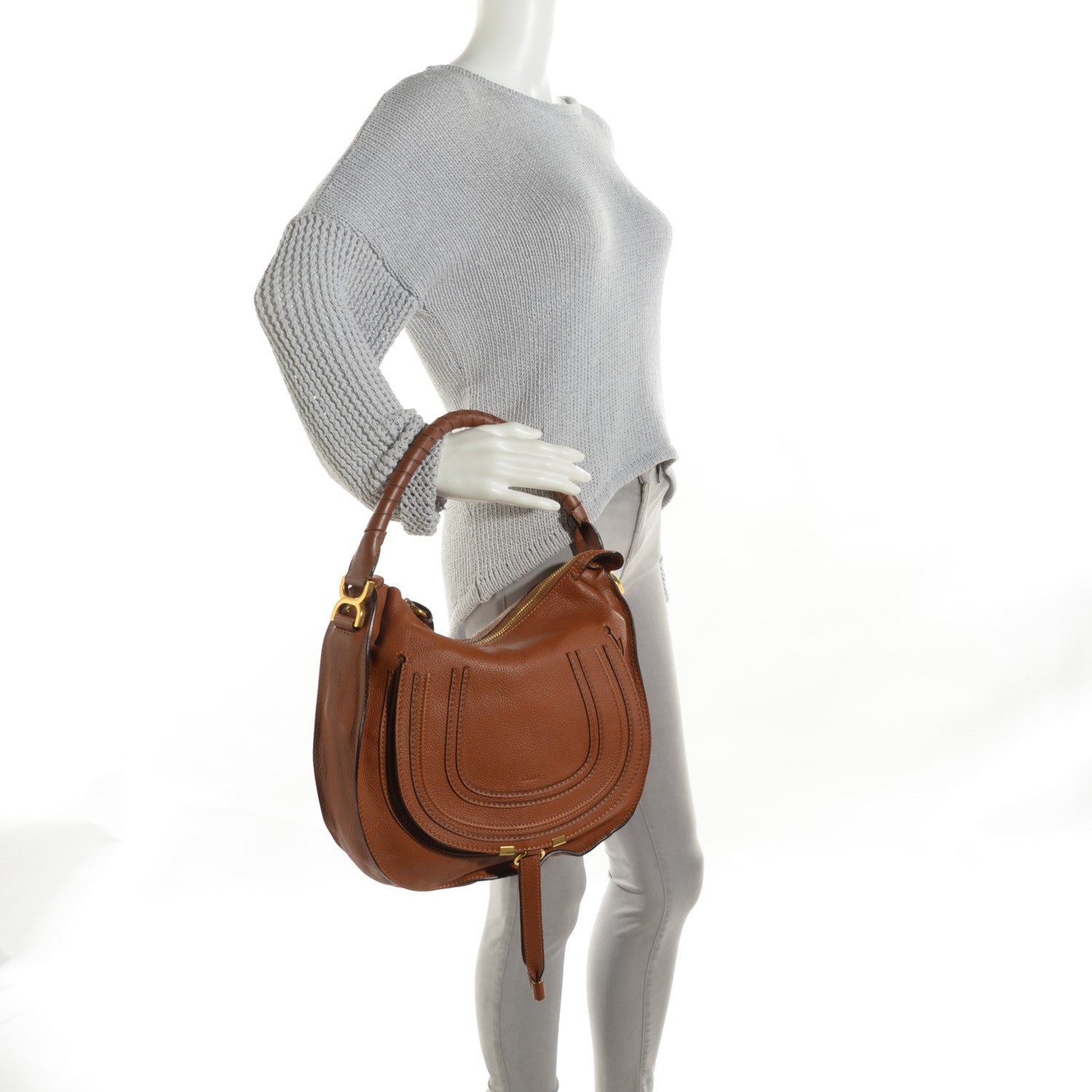 Chloe Calfskin Medium Marcie Hobo Tan 2 of 8
