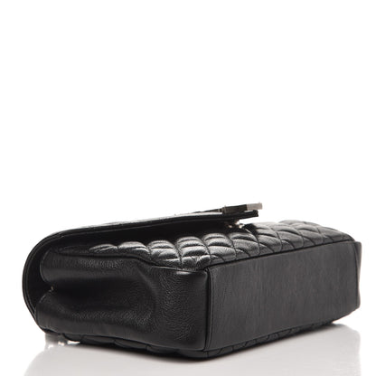 Saint Laurent Sheepskin Tri-Quilt Monogram Medium College Bag Black 5 of 9