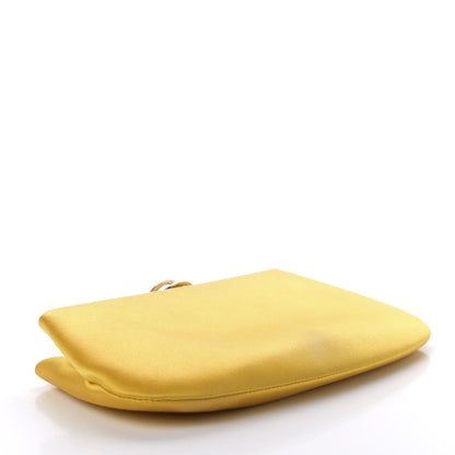 Chanel Satin Crystal Camellia Evening Frame Clutch Yellow 4 of 7