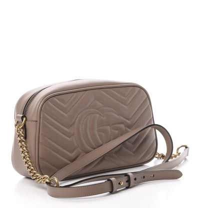 Gucci Calfskin Matelasse Small GG Marmont Chain Shoulder Bag Porcelain Rose 3 of 11