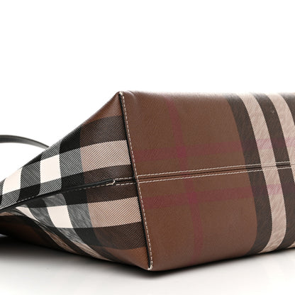Burberry E-Canvas Check Medium Soft TB Tote Dark Birch Brown 8 of 10