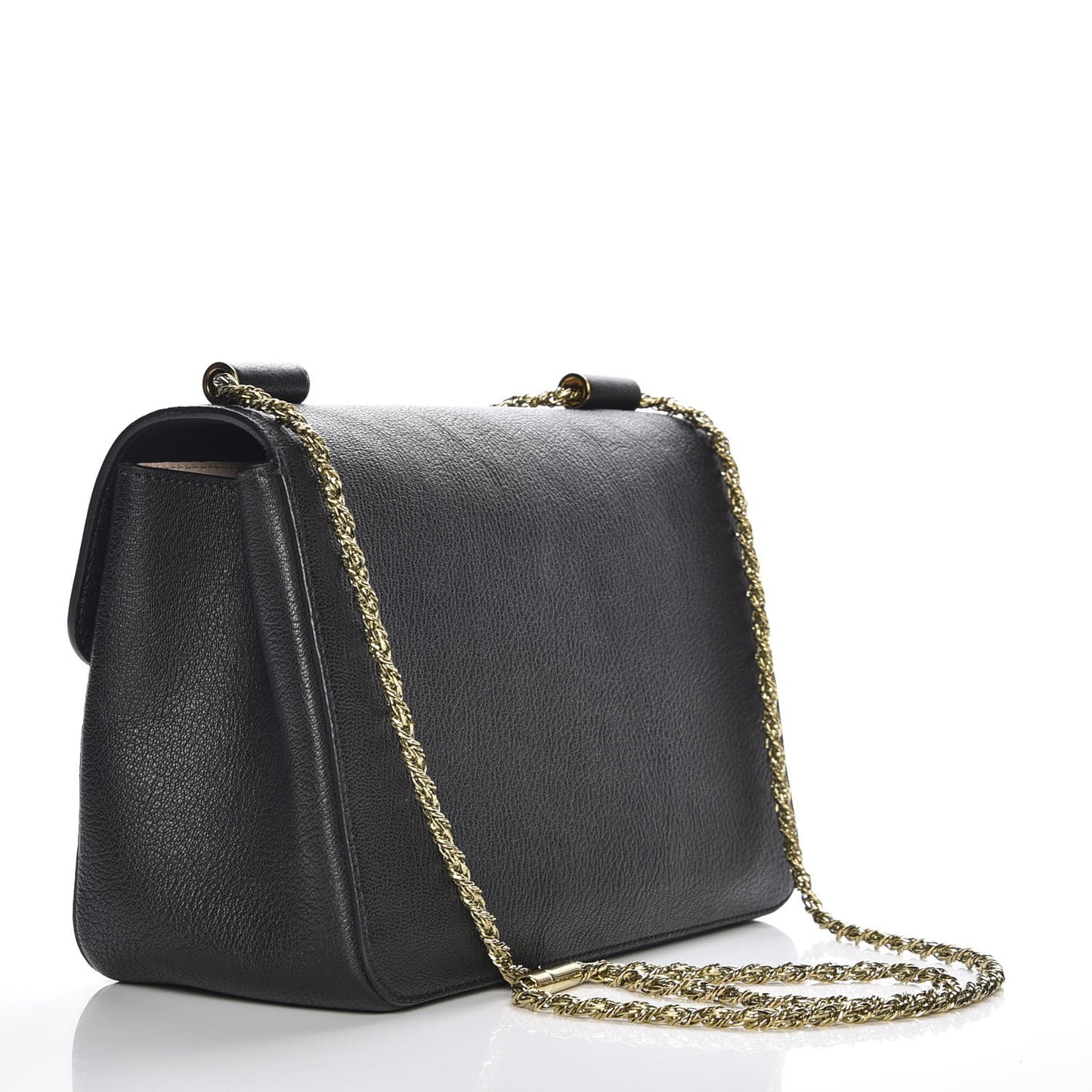 Calfskin Medium Elsie Shoulder Bag Black