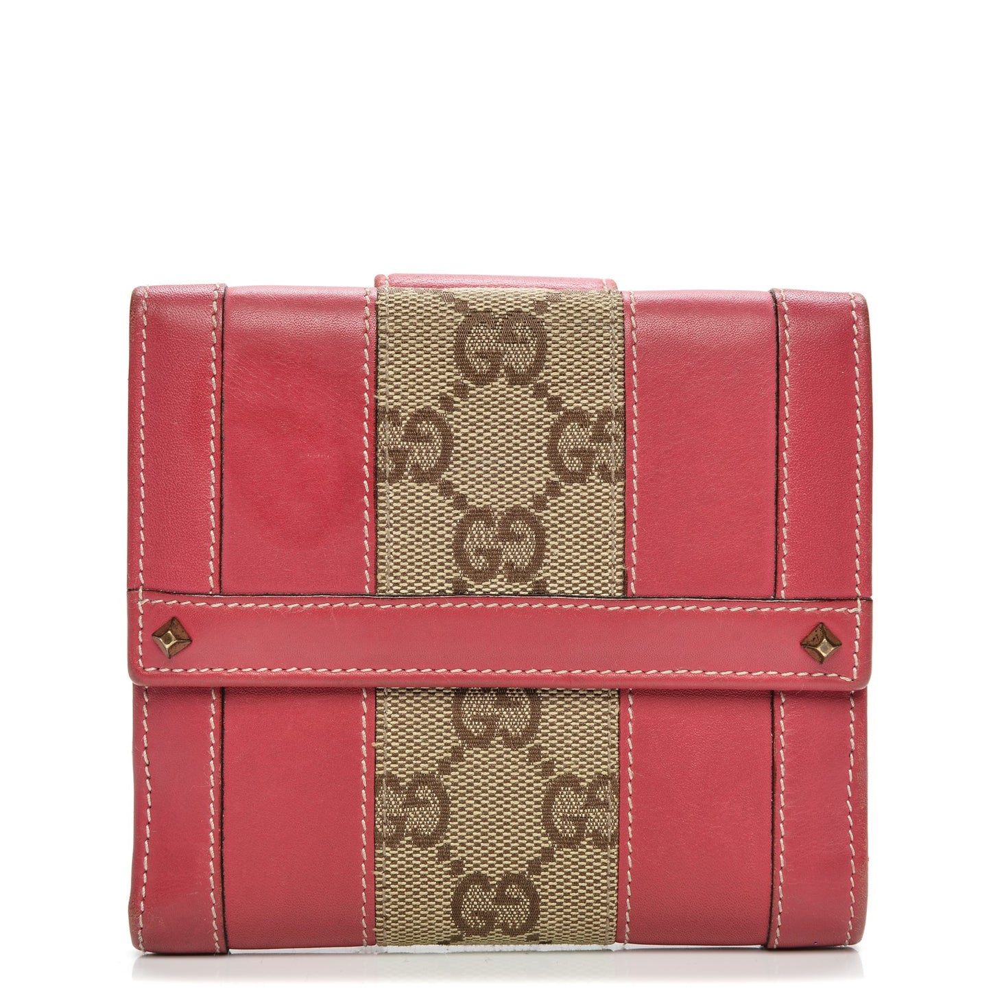 Calfskin Monogram Compact Wallet Pink