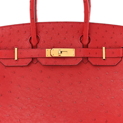 Hermes Ostrich Birkin 30 Rouge Vif 8 of 14
