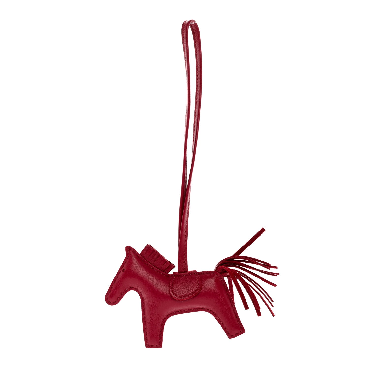 Hermes Milo Lambskin Grigri Rodeo Horse Bag Charm PM Rubis 1 of 4