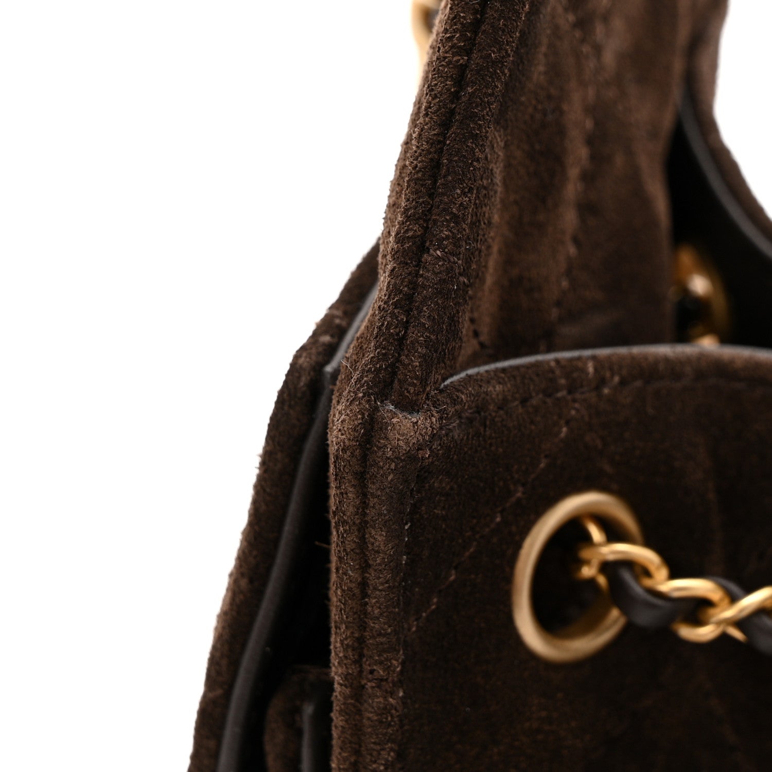Chanel Suede Quilted Mini Chanel 25 Handbag Dark Brown 11 of 11