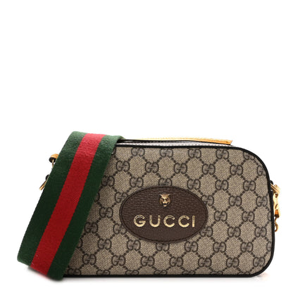 Gucci GG Supreme Monogram Web Neo Vintage Shoulder Bag Beige New Acero Crop 1 of 10
