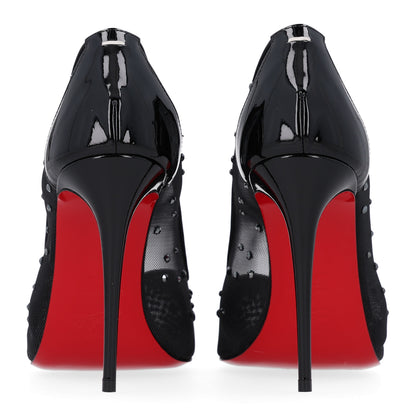 Christian Louboutin X MAISON MARGIELA Rete Patent Strass Bridiela Una 100 Pumps 38 Black 6 of 10