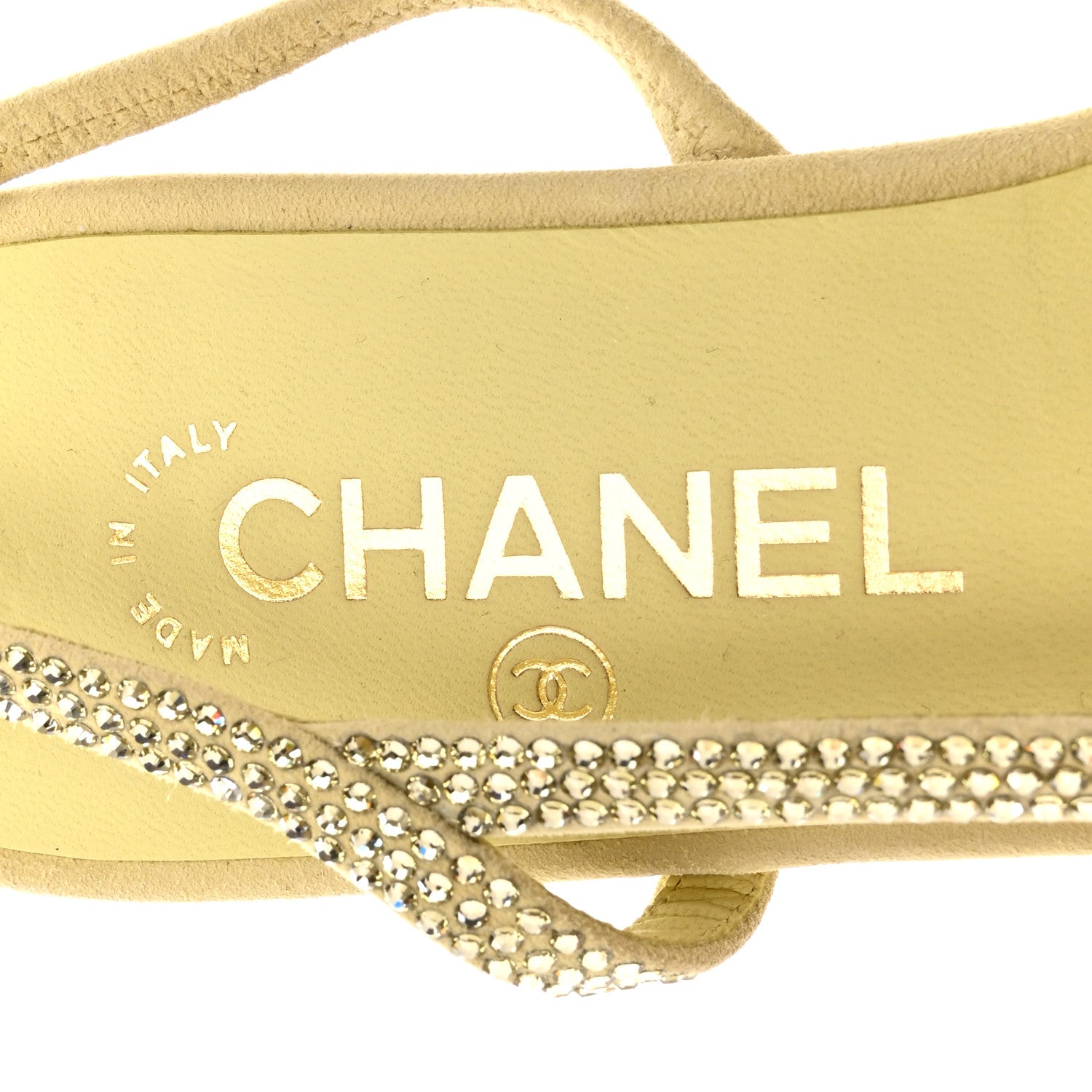 Chanel Strass Grosgrain Cap Toe CC Slingback Flats 39 Yellow Black 7 of 10