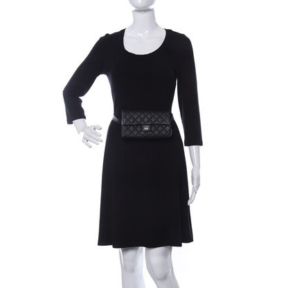 Chanel Grained Calfskin Quilted 2.55 Reissue Flap Belt Bag Clutch Black 2 of 13