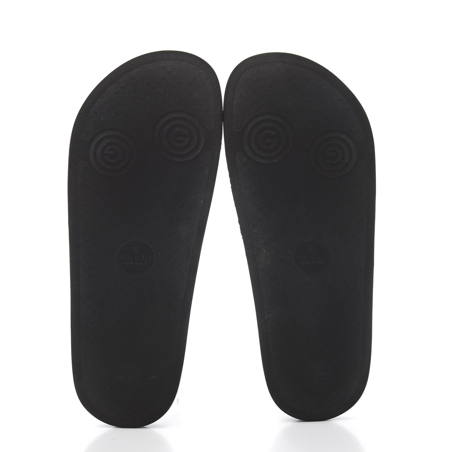 Rubber GG Monogram Mens Slide Sandals 8 Black