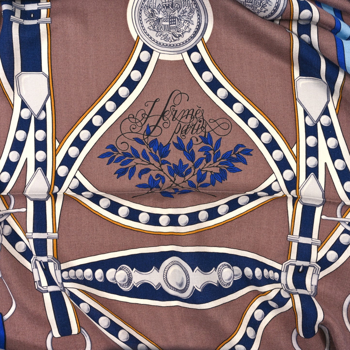 Silk Cashmere Grand Tralala Shawl 140 Brown Blue