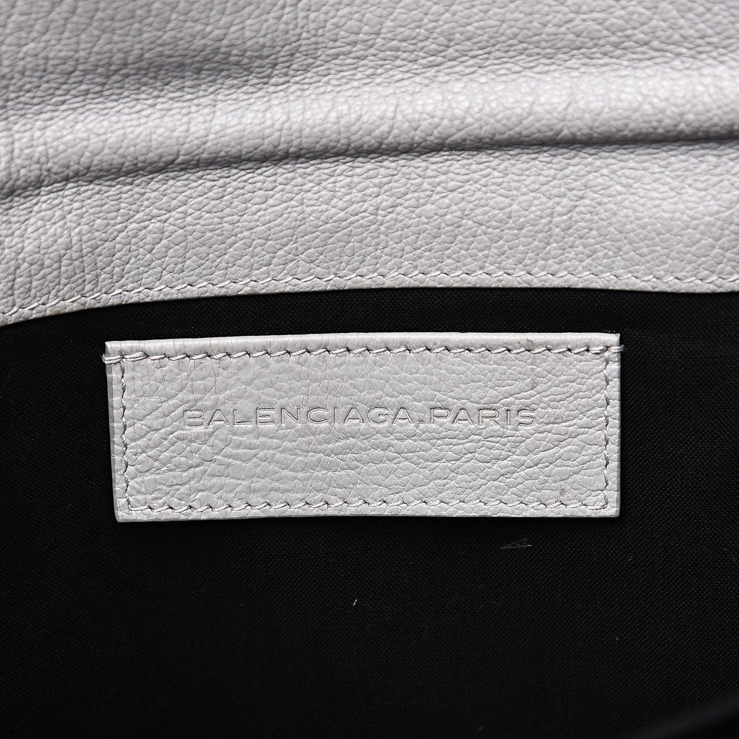 Agneau Giant 12 Gold Hardware Envelope Clutch Gris Ciment