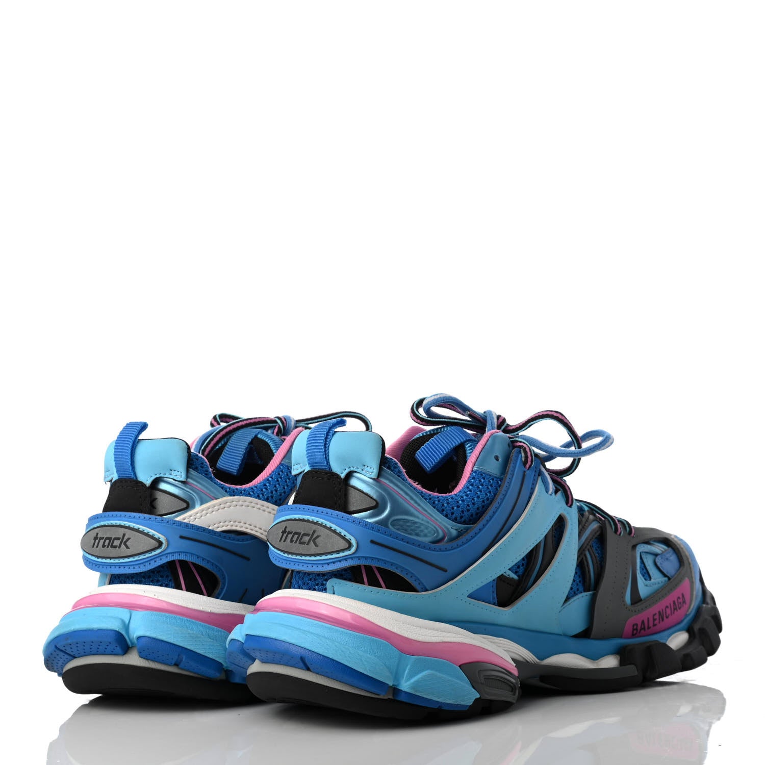 Balenciaga Mesh Nylon Womens Track Sneakers 38 Blue Black 4 of 7