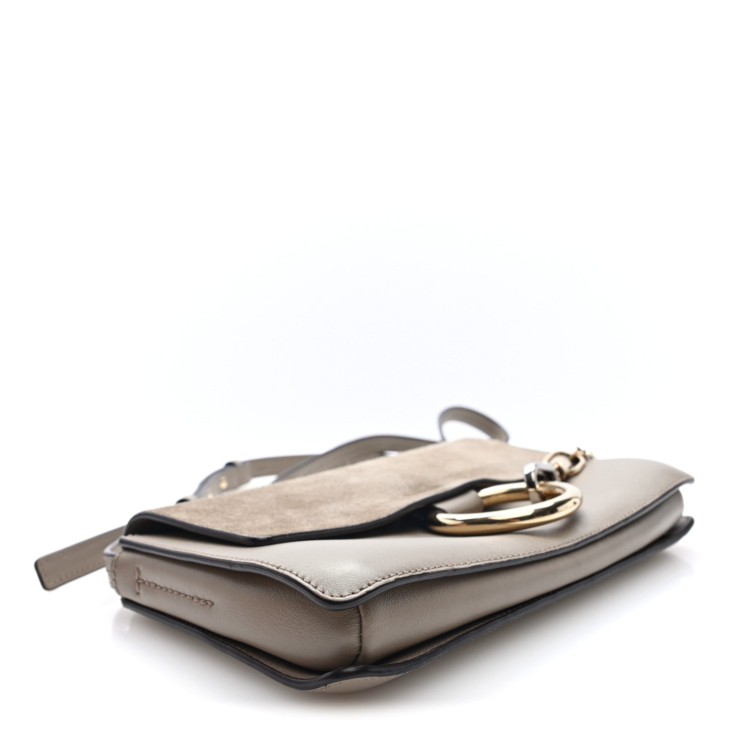 Chloe Suede Calfskin Small Faye Shoulder Bag Motty Grey 4 of 9