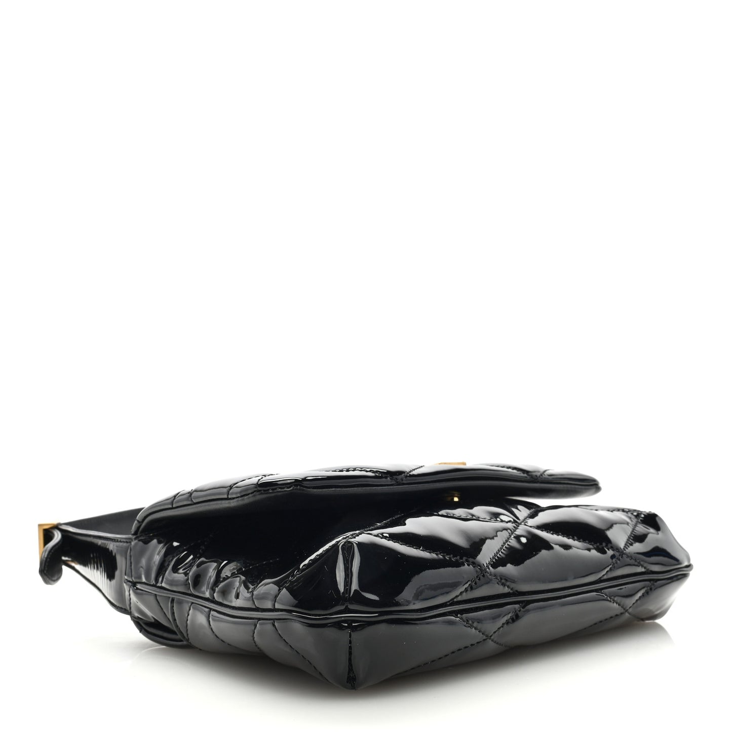 Patent Quilted Le 57 Diamond Shoulder Bag Black