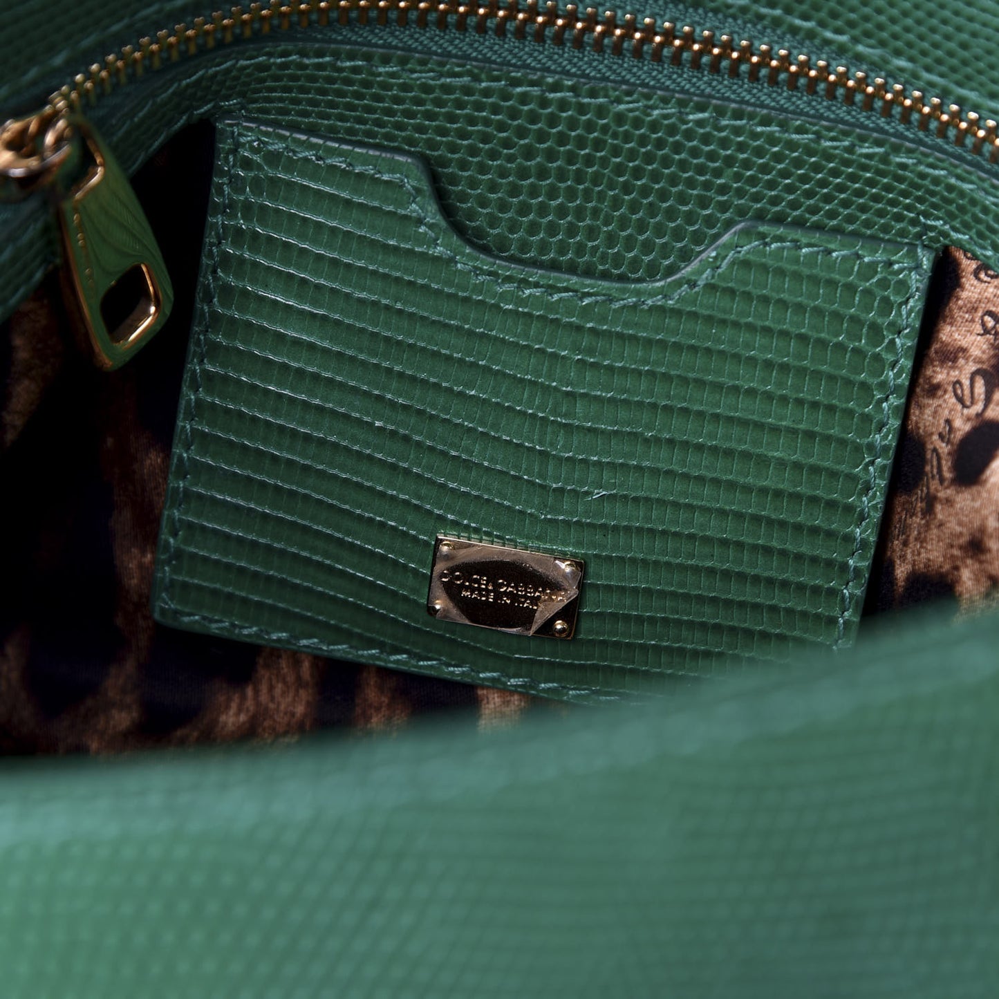 Iguana Calfskin Embossed Medium Miss Sicily Satchel Green