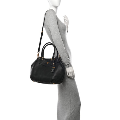 Prada Vitello Daino Tote Daino Tote Black 2 of 10