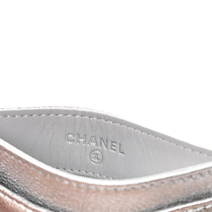 Chanel Metallic Lambskin Quilted Card Holder Silver 4 of 4