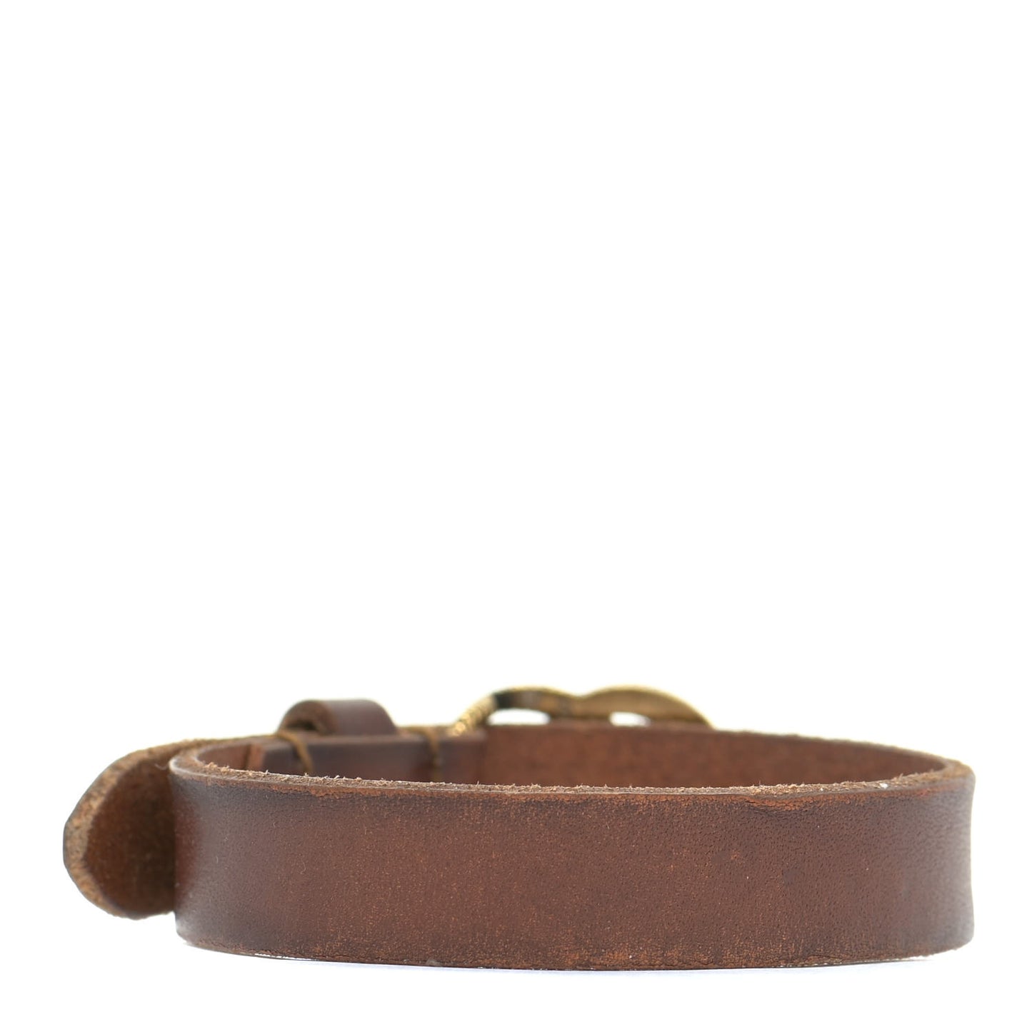 Faded Calfskin Engraved Double G Bracelet S Brown