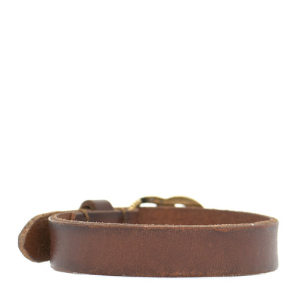 Gucci Faded Calfskin Engraved Double G Bracelet S Brown 3 of 7
