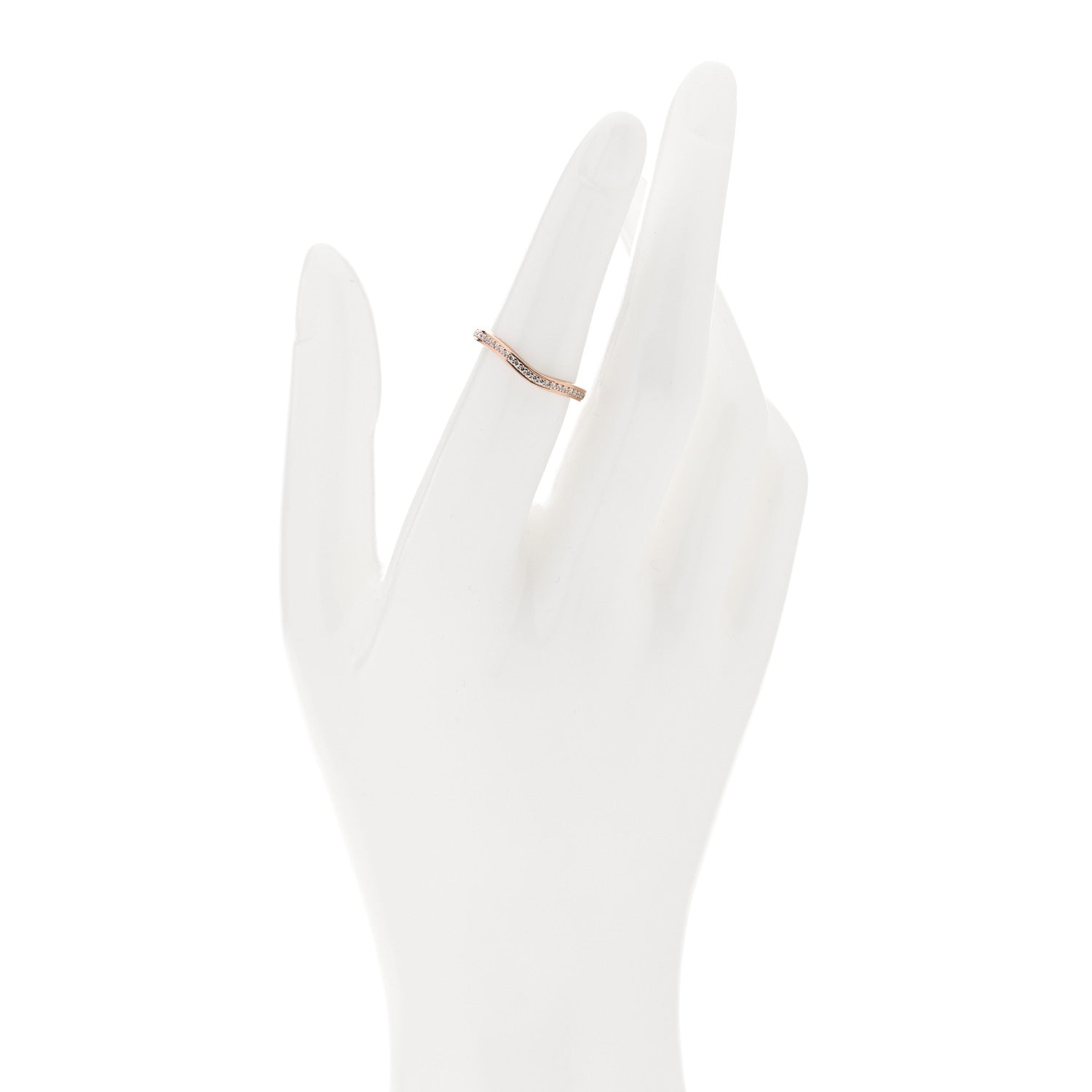 Cartier 18K Pink Gold Diamond Ballerine Wedding Band Ring 51 5.75 2 of 5