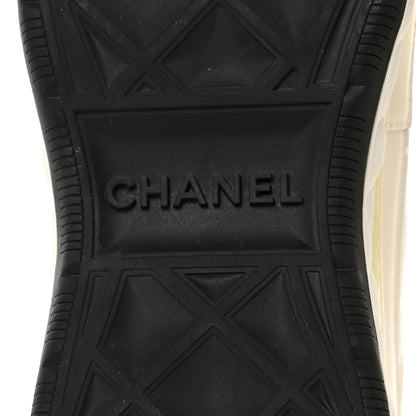 Chanel Velvet Calfskin Mixed Fibers CC Sneakers 40.5 Ivory Black 6 of 8