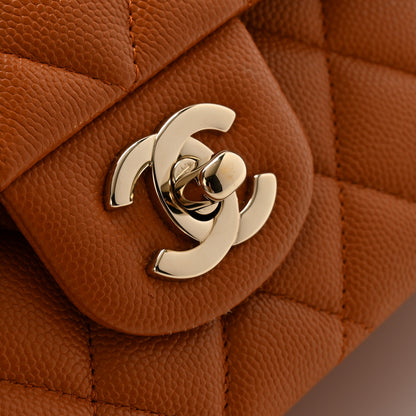 Chanel Caviar Quilted Medium Double Flap Light Brown 11 of 11