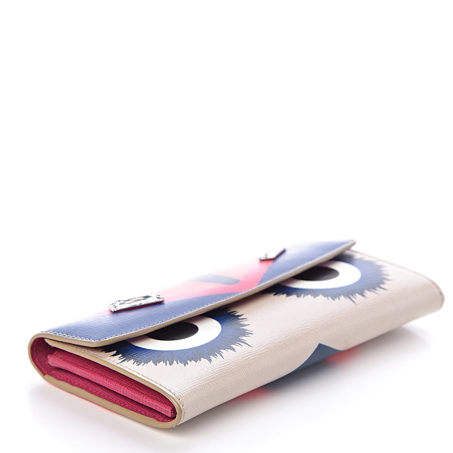 Fendi Vitello Elite Crystal Eye Monster Simply Continental Wallet Bellini Multicolor 4 of 8