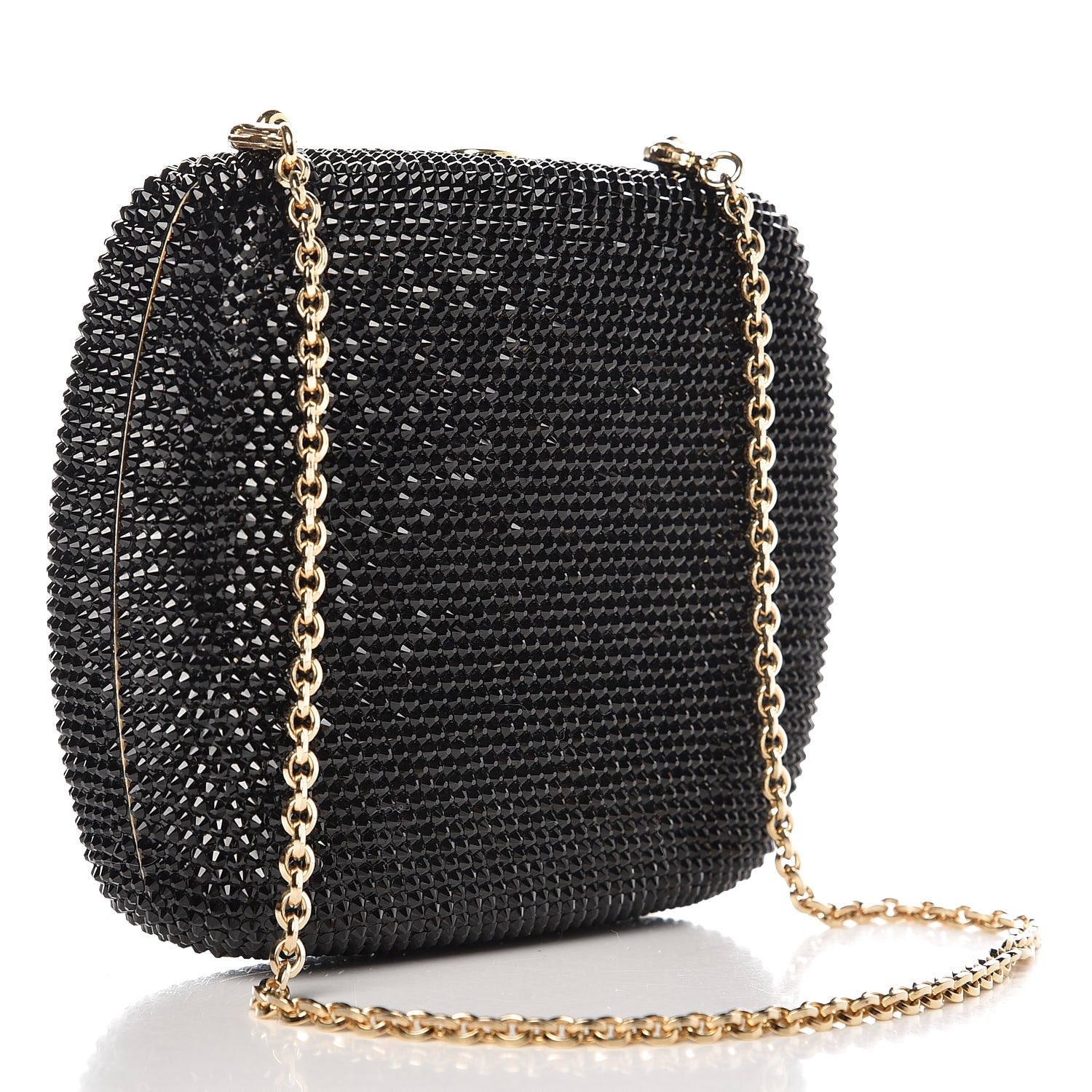 Judith Leiber Swarovski Crystal Aquarius Minaudiere Clutch Black 3 of 7