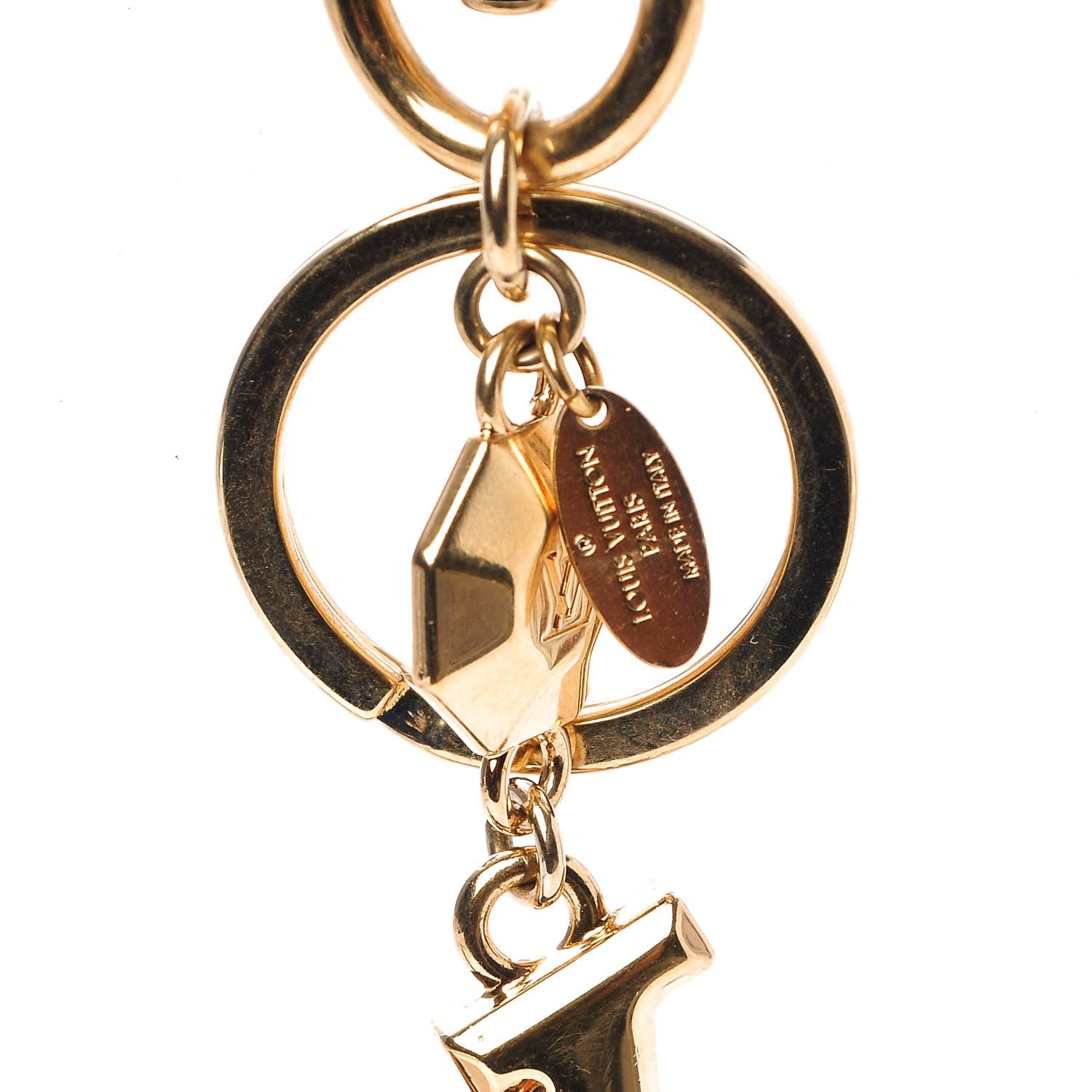 Louis Vuitton LV Facettes Bag Charm Key Holder Gold 3 of 3