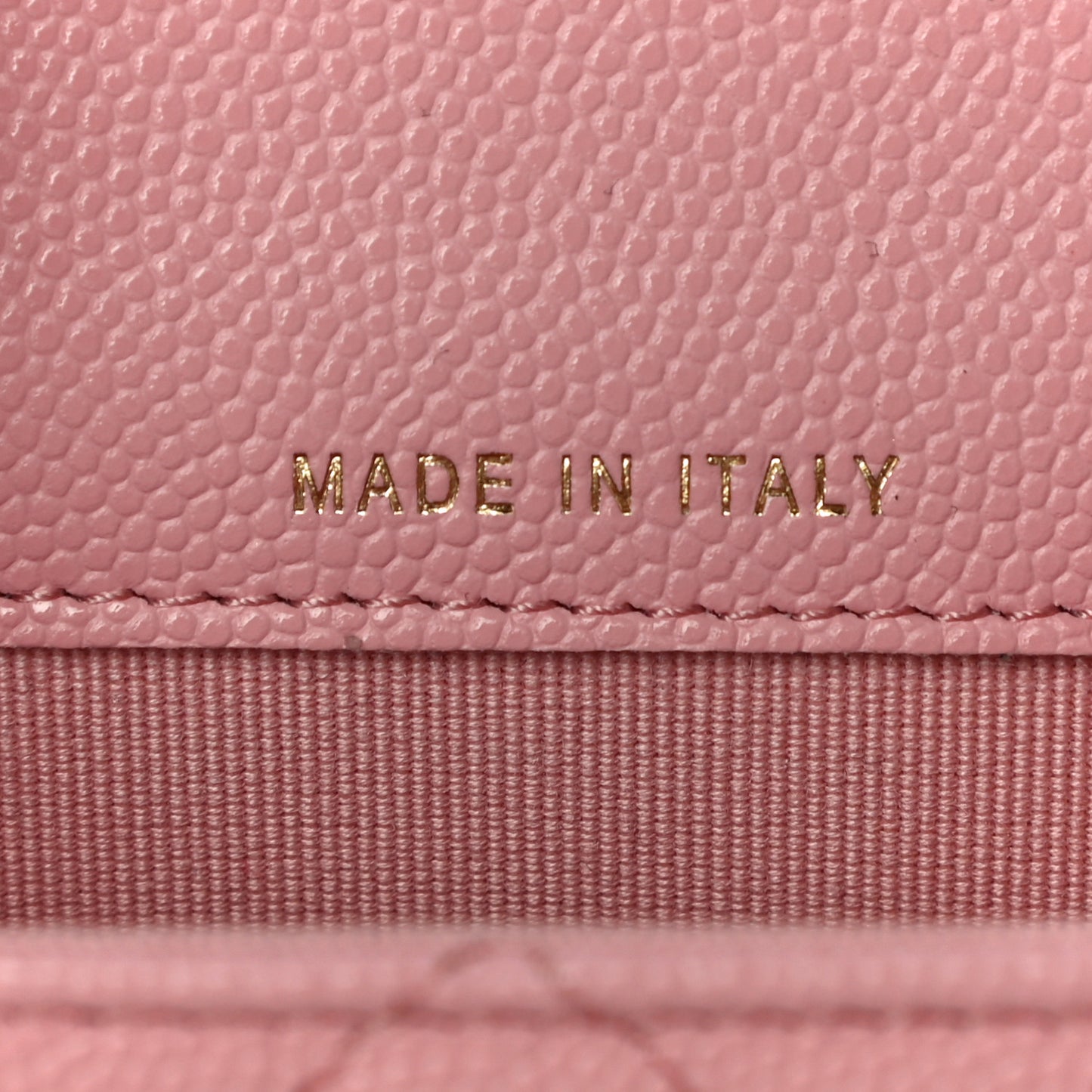 Caviar Quilted Mini Clutch With Chain Pink