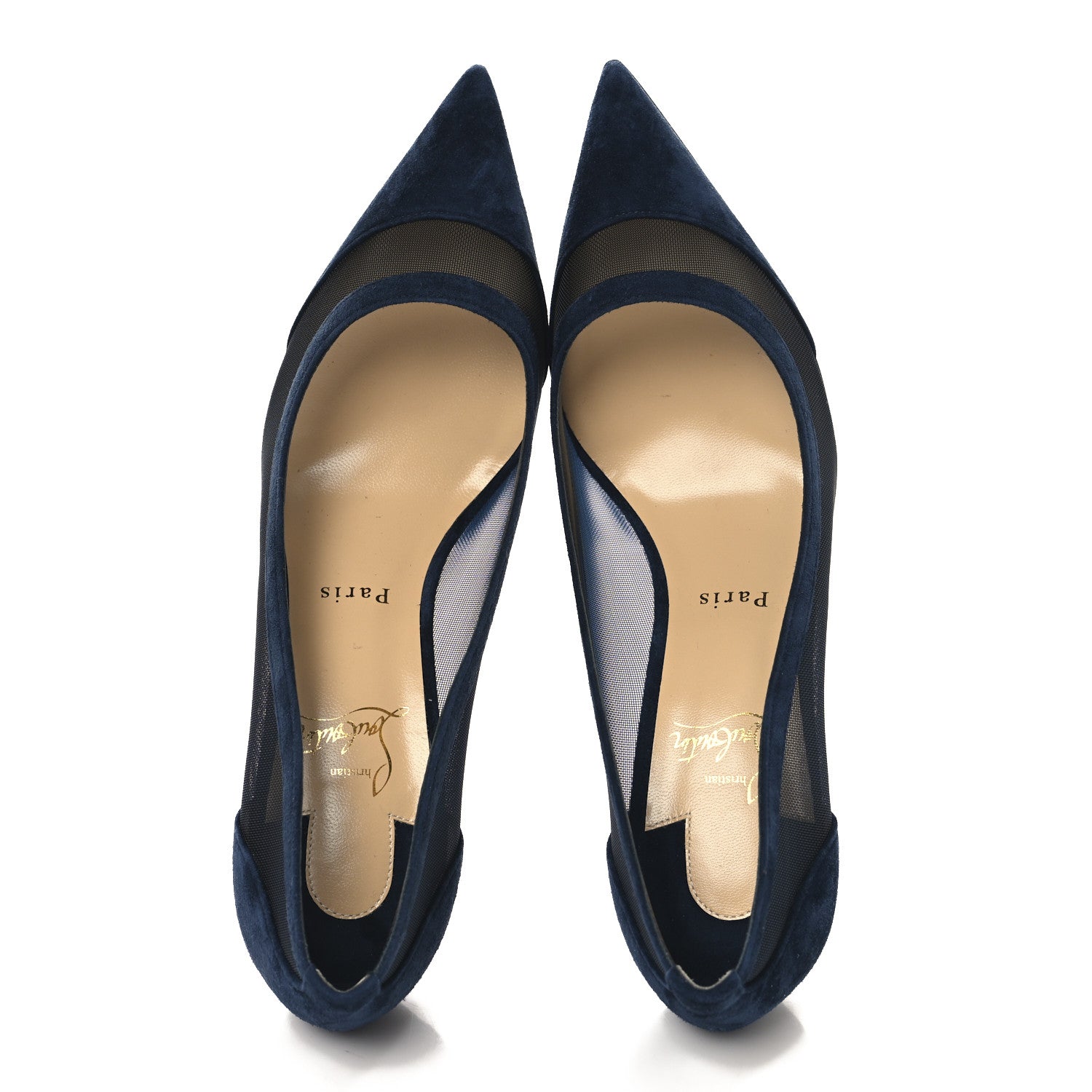 Christian Louboutin Veau Velours Rete Galativi 100 Pumps 40 Navy 2 of 8