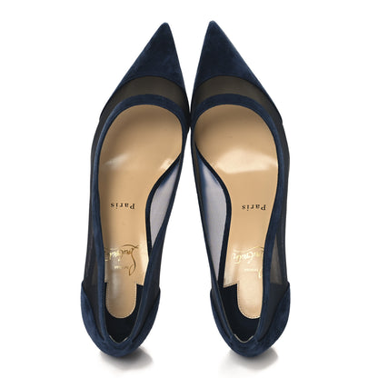 Christian Louboutin Veau Velours Rete Galativi 100 Pumps 40 Navy 2 of 8
