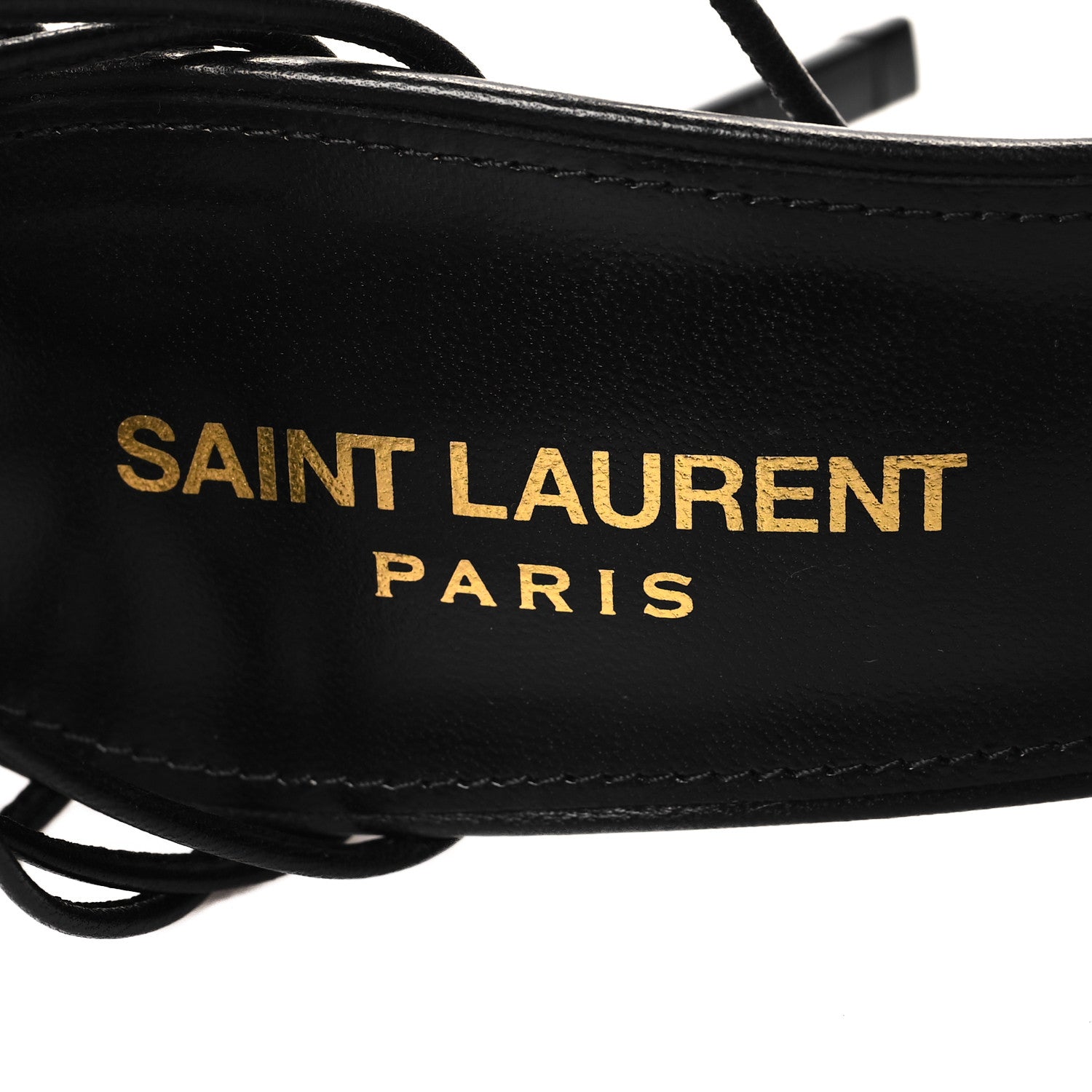 Saint Laurent Calfskin Babylone 90 Ankle Wrap Sandals 39 Black 7 of 8