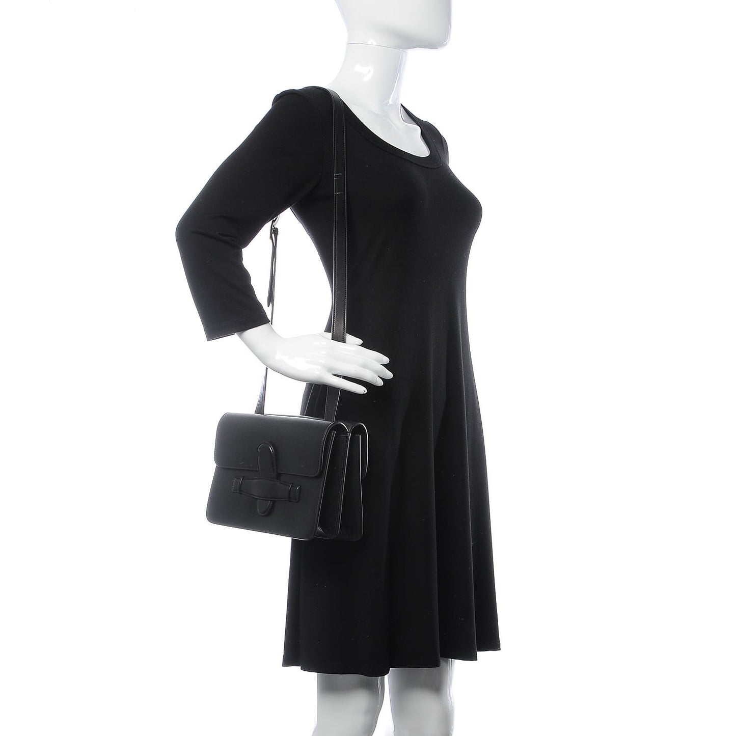 Natural Calfskin Medium Symmetrical Bag Black