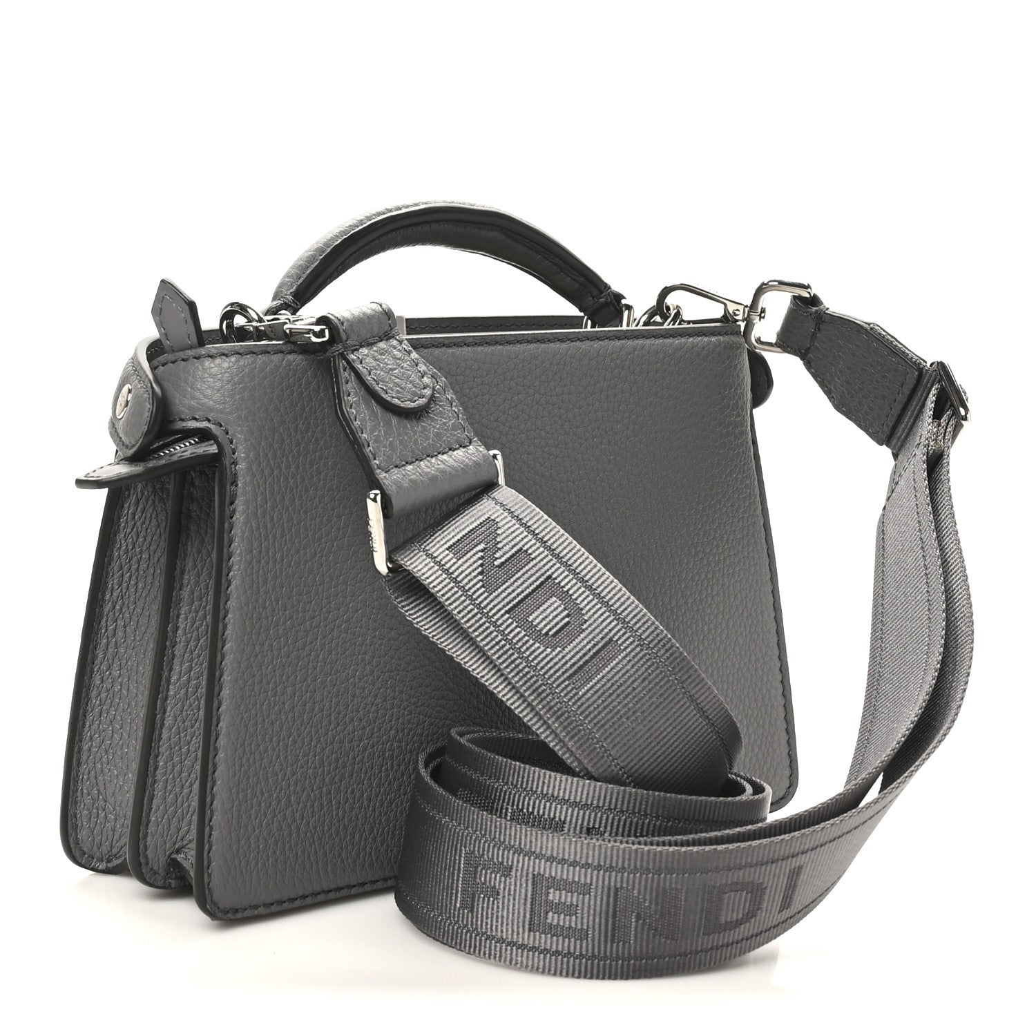 Fendi Cuoio Romano Vitello Cover Bi-Color Peekaboo I See U X Cross Satchel Acciaio Pisello 3 of 10