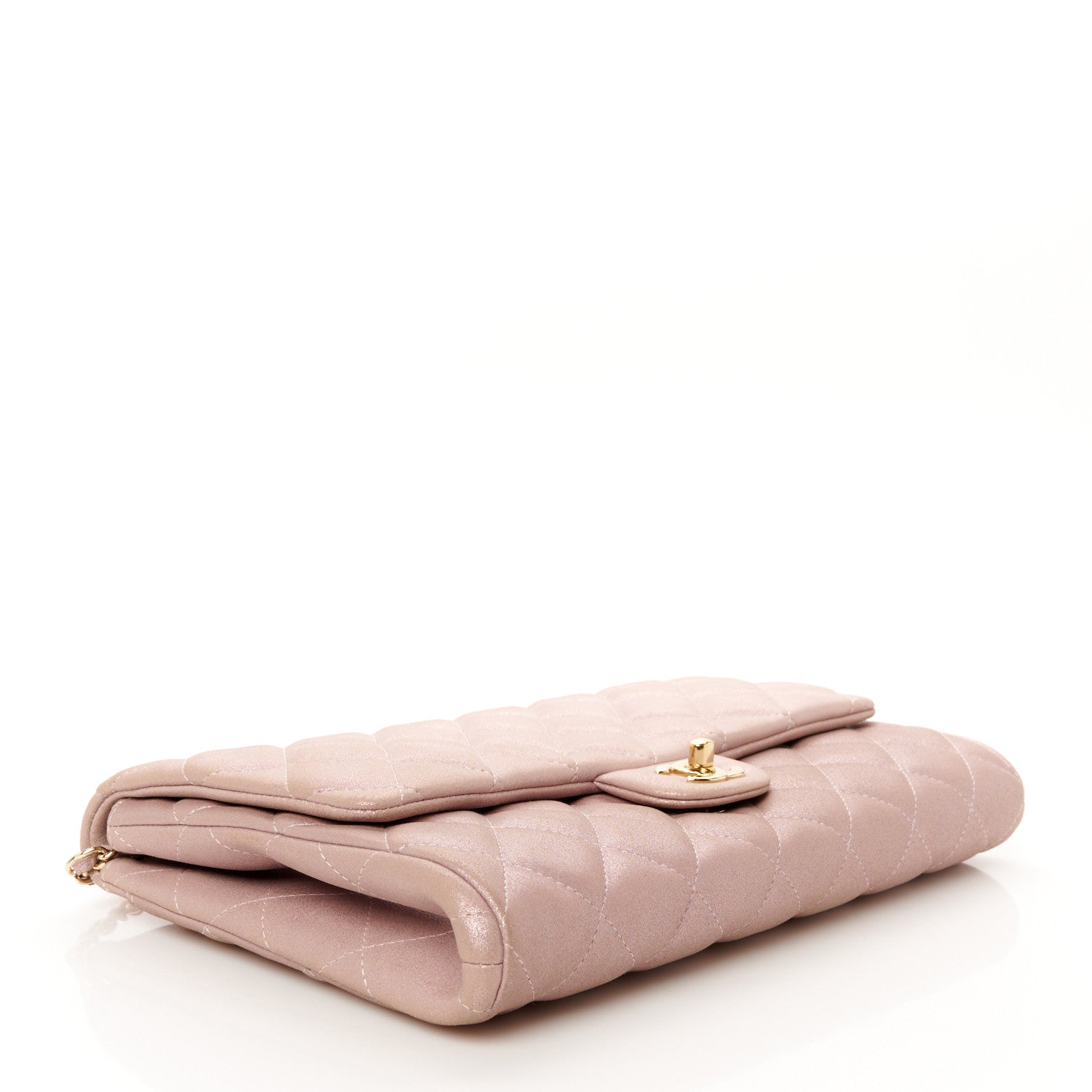 Chanel Iridescent Calfskin Quilted Clutch With Chain Flap Pink 4 of 12