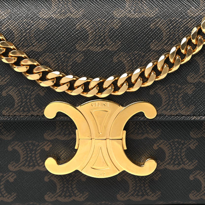 Celine Triomphe Canvas Chain Shoulder Bag Tan 7 of 11