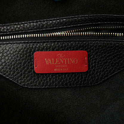 Valentino Garavani Grained Calfskin Small Rockstud Shoulder Tote Black 6 of 10