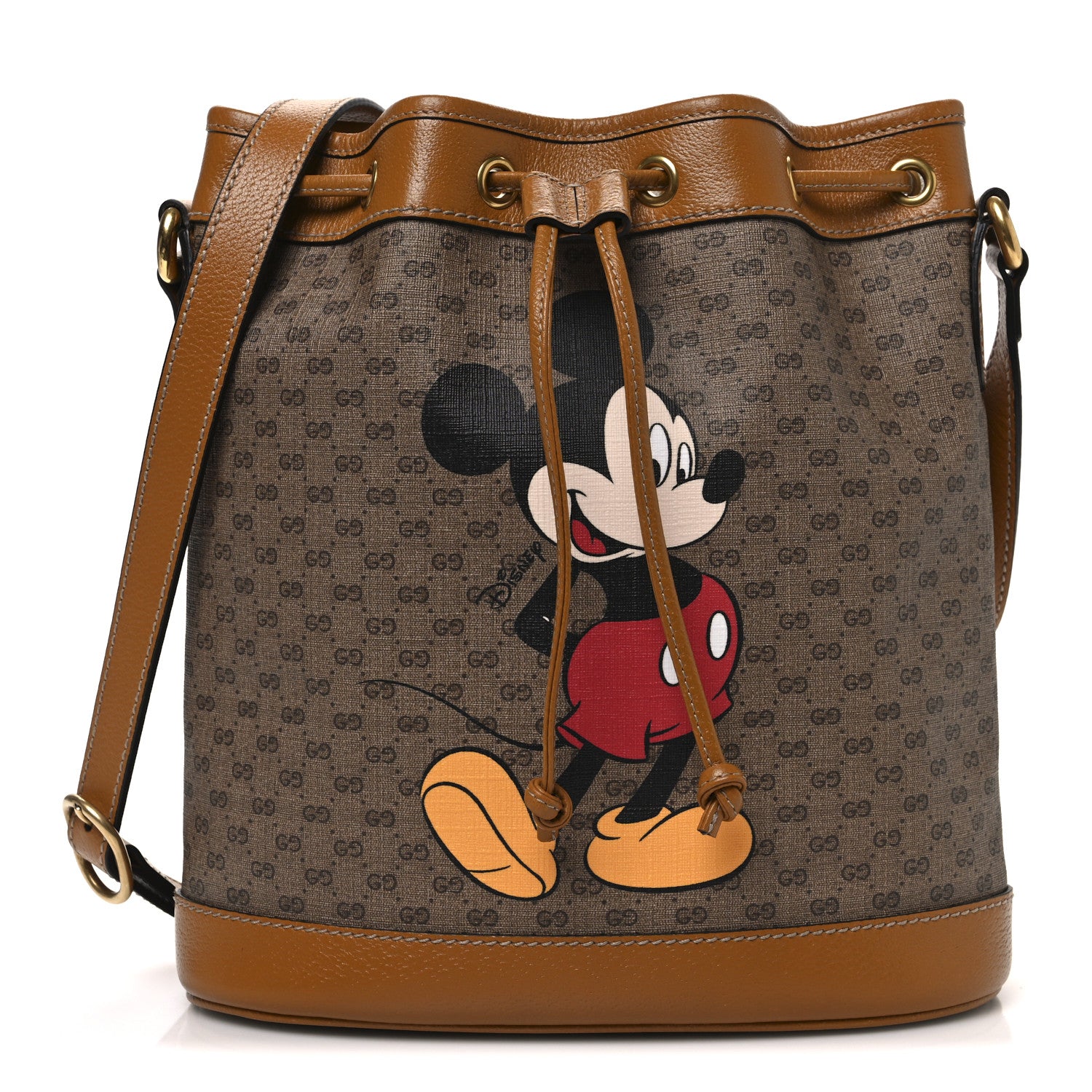 Gucci X DISNEY Mini Vintage GG Supreme Monogram Bucket Bag Beige Vintage Sun Oil 1 of 10